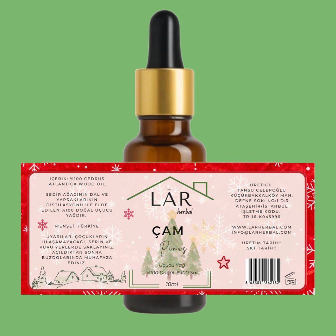 Ev Şeklinde Yeni Yıl Hediye Seti - Çam & Sedir Uçucu Yağı + Göz Minderi + Adaçayı Tütsüsü