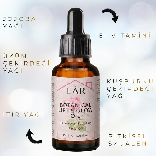 Lar Herbal Botanical Lift & Glow Oil | Yüz Yogası & Gua Sha Yüz Bakım Yağı