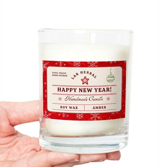Happy New Year - El Yapımı Soya Wax Mum