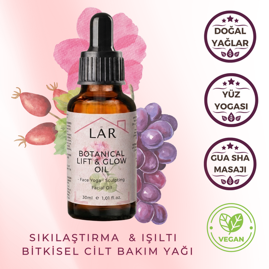 Lar Herbal Botanical Lift & Glow Oil | Yüz Yogası & Gua Sha Yüz Bakım Yağı