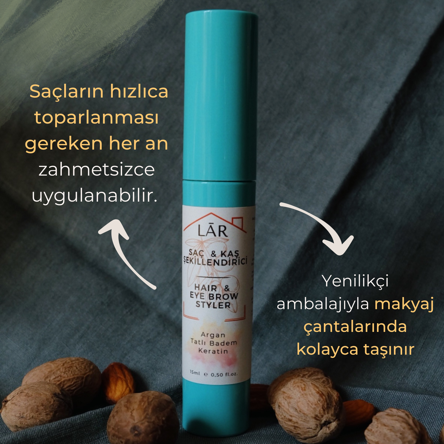Elektriklenen Saçlar ve Kaşlar İçin İz Bırakmayan Unisex Keratinli Arganlı Saç Kaş Waxı - 15ml