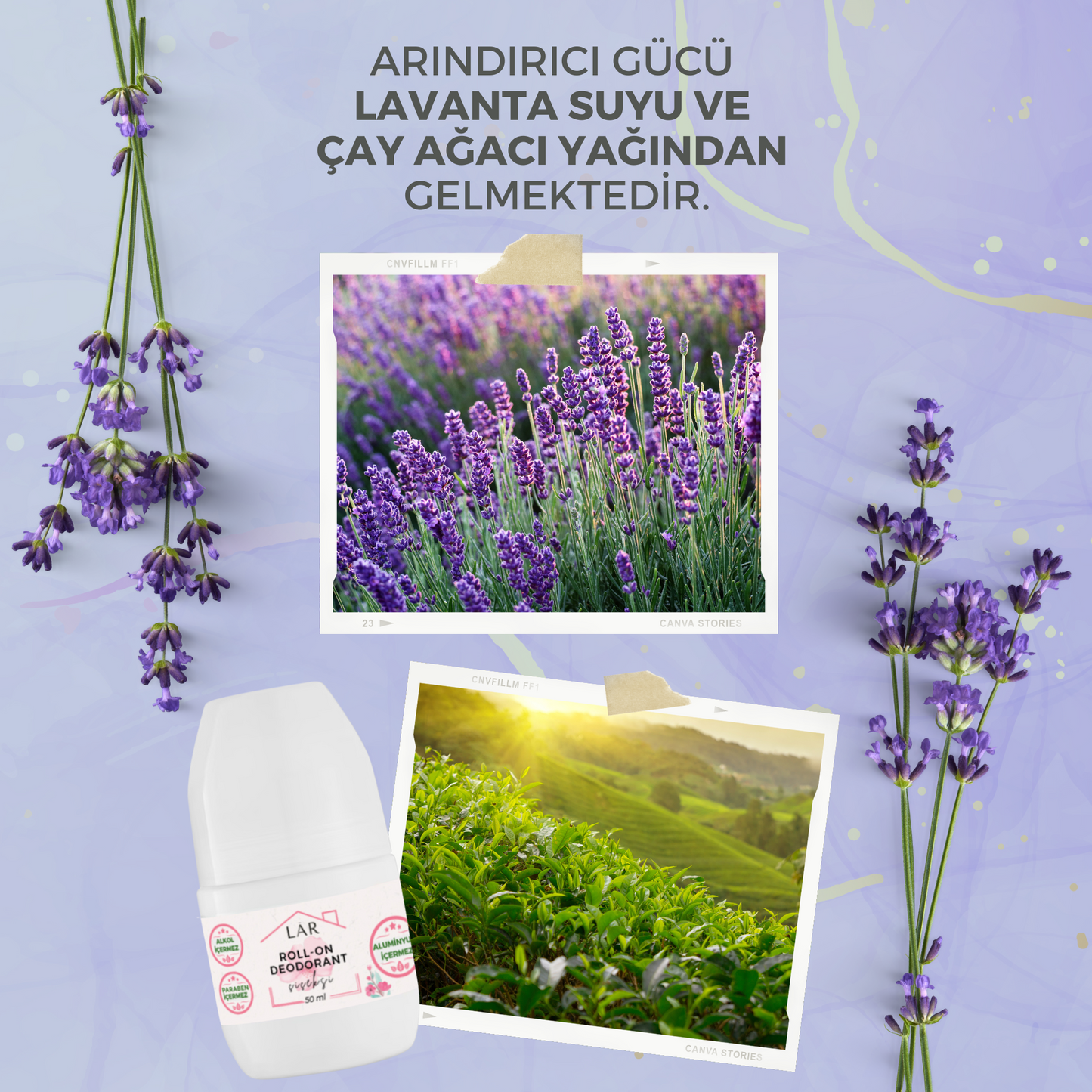 3’lü Avantajlı Set - Aluminyumsuz Alkolsüz Parabensiz Çiçeksi Roll-on Deodorant