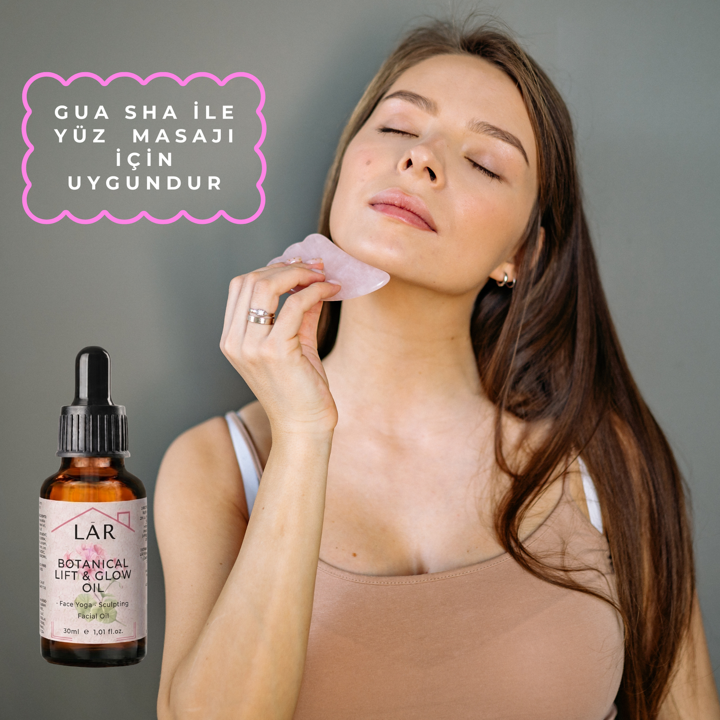 Lar Herbal Botanical Lift & Glow Oil | Yüz Yogası & Gua Sha Yüz Bakım Yağı